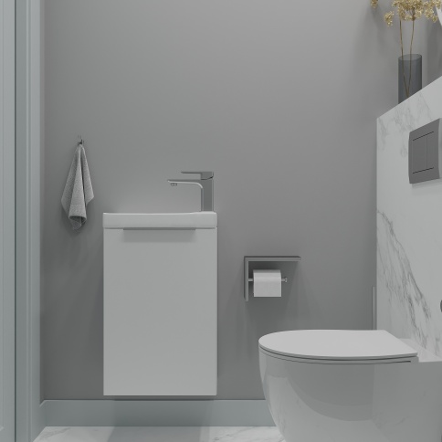 MS40BM Тумба под раковину Монови Слим 40 Белый мат фото 2