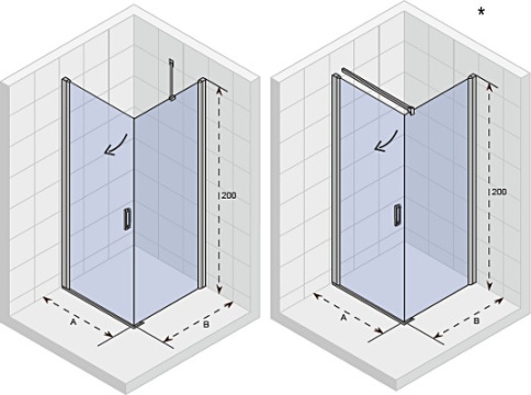 NOVIK Z201 100x100 душевое ограждение, хром RIHO фото 2