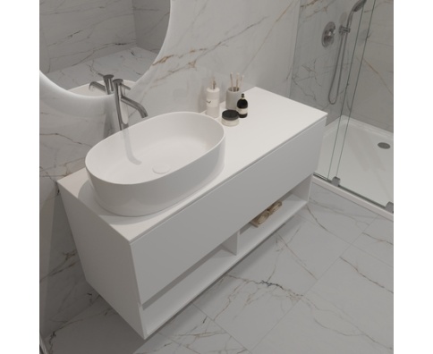 KPW1195 Столешница 120см компакт-плита Белая (1 вырез) фото 3