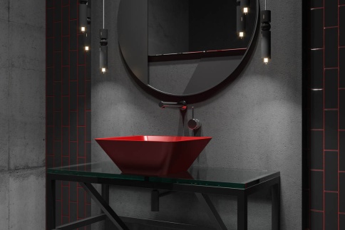 1.02.004.11.3 SATURN Раковина 42x42 Soft Rock Color палитра RAL HOLBI фото 3