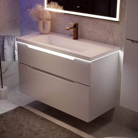 4670142930839 Раковина Luxor 100 литьевой мрамор белый JORNO фото 4