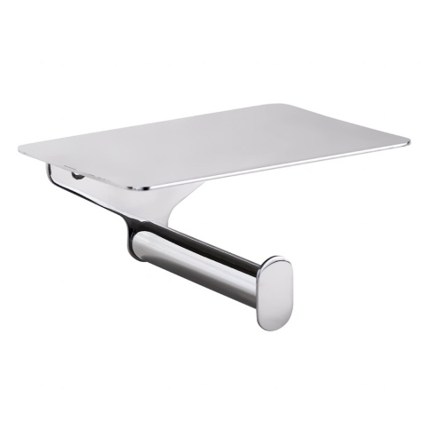 157112151 ORGANIC Держатель для туалетной бумаги с полкой сталь полированная BEMETA фото 1