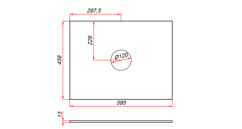 KPK595 Столешница 60см компакт-плита Курибита (1 вырез) фото 3