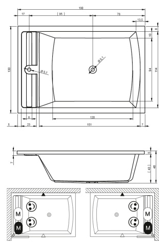 B065001005 SAVONA Ванна 190x130 RIHO фото 2