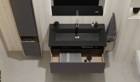 Toss.01.90/P/DS-A/JR Тумба Tossony 90 подвесная Дуб Самдал/Антрацит антрацит JORNO фото 2