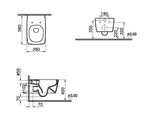 9820B003-7201 Комплект унитаза с инсталляцией Vitra Metropole с сиденьем микролифт и клавишей смыва Хром матовый фото 2