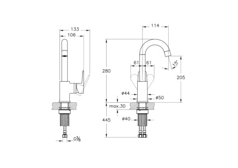A4316036EXP Flow Soft Смеситель для раковины с поворотным изливом черный матовый VITRA фото 2