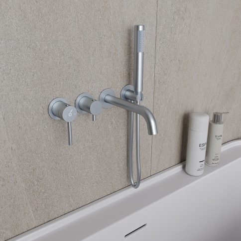 OL-889017-CR Y-LINE Смеситель для ванны с душевым гарнитуром хром OLIVEEKA фото 2