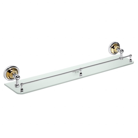 144202268 RETRO Полочка стеклянная 600 мм золото/хром BEMETA фото 1