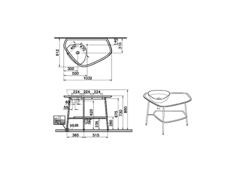 62571 Plural Столешница-консоль  100 см под раковину цвет матовый белый левая VITRA фото 3