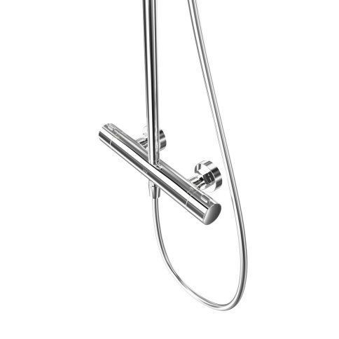 A47298EXP JOY Round Душевая стойка с термостатом с верхним и ручным душами хром VITRA фото 4