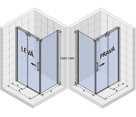 Ocean O203 120x100 Left душевое ограждение, хром RIHO фото 2