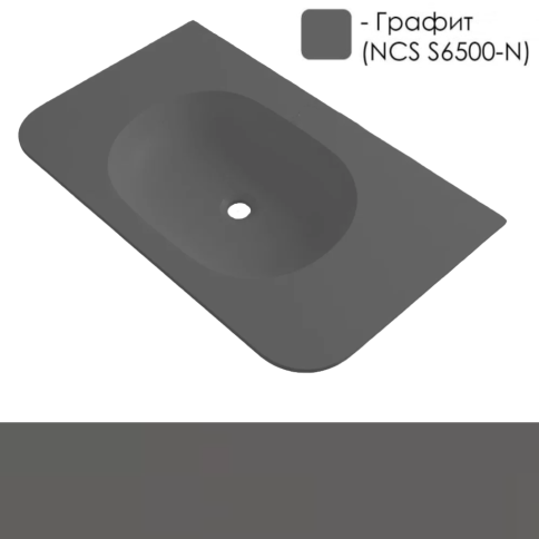 MA80WGRAPHIT Раковина Милу (Milu) 80см (без отв. под смеситель) графит OLIVEEKA фото 1