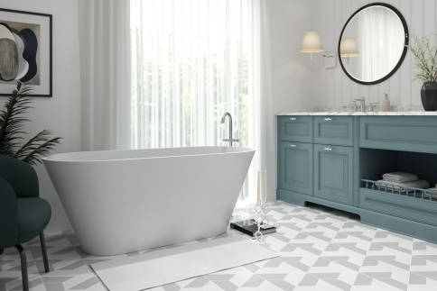 1.01.006.11.1 SELENA Ванна 161x68 Soft Rock Белый матовый HOLBI фото 2