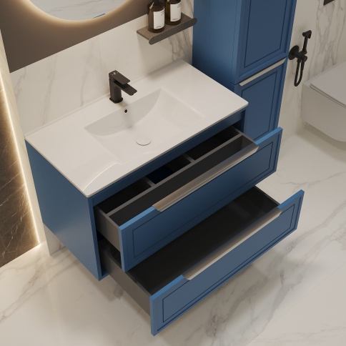 S100B Тумба под раковину/столешницу Севилья 100 Капри (RAL 5019) фото 4