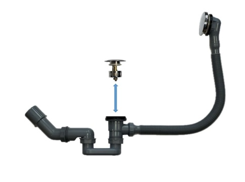 САЕ100100 Слив-перелив Click-Clack с верхней прочисткой L=660мм, хром ALBA SPA фото 1