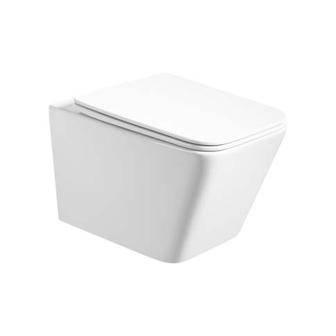 OL-5014 Унитаз подвесной безободковый с сиденьем микролифт белый OLIVEEKA фото 1