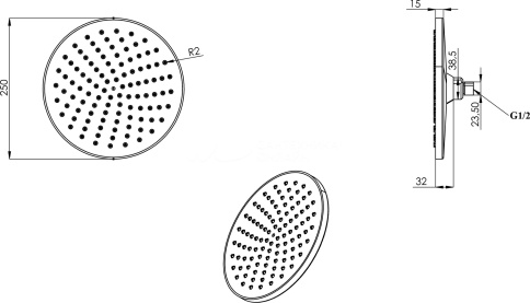 AS3400 Встраиваемый смеситель Amos с изливом, душевой лейкой и головным душем, хром TESKA фото 4