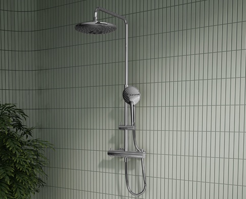 A47205EXP Aquaheat Bliss 240 2F Душевая колонна с термостатом хром VITRA фото 2