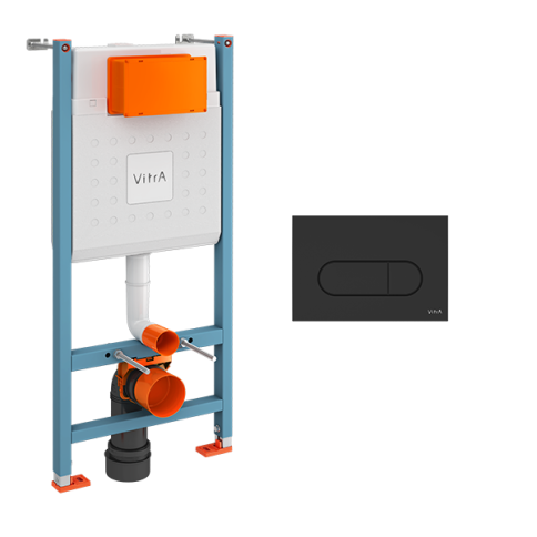 800-1874 V-Fix Core Инсталляция 732-5800-01 с панелью смыва 740-2211 черный матовый фото 1