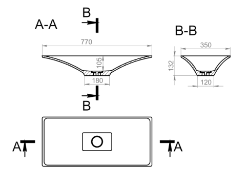 1.02.018.11.2 SIRIUS 77 Раковина 77x35 Soft Rock Duo палитра RAL HOLBI фото 2