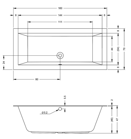 B138001005 LUGO Ванна 160x70 RIHO фото 4