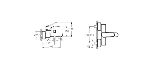 A42725EXP Root Round Смеситель для ванны хром VITRA фото 2