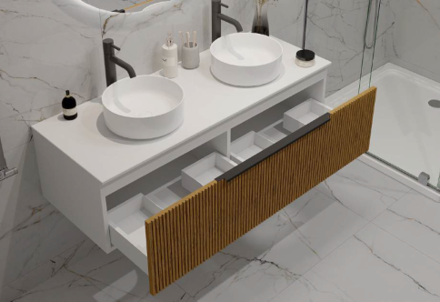 K120BT Тумба под раковину/столешницу Кито 120 Белый/Тростник фото 3