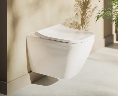 9856B003-7207 Комплект унитаза с инсталляцией Vitra Integra Square с сиденьем микролифт и клавишей смыва Хром глянцевый фото 2