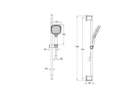 A4591734EXP CORE Square Душевой гарнитур никель брашированный VITRA фото 4