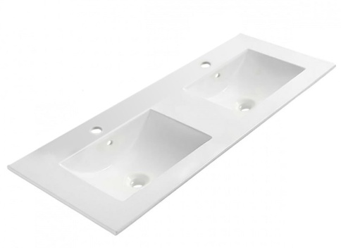 NS2001-120 Раковина с двумя чашами накладная 120см белая OLIVEEKA фото 1