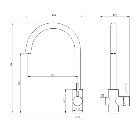 OL-458022-MB Кухонный смеситель с подключением к фильтру черный матовый OLIVEEKA фото 3