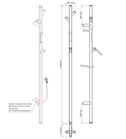 704155015 Электрический полотенцесушитель-стойка мини 30W графит BEMETA фото 3