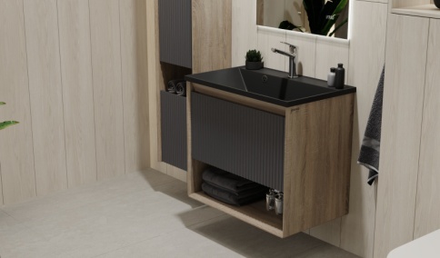 Toss.01.70/P/DS-A/JR Тумба Tossony 70 подвесная Дуб Самдал/Антрацит антрацит JORNO фото 2