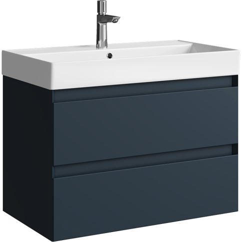 GE01082GRM ГЕОМЕТРИЯ Подвесная тумба с двумя ящиками 81см Цвет Серый AQWELLA фото 1
