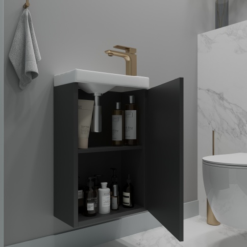 MS40G Тумба под раковину Монови Слим 40 Антрацит фото 3