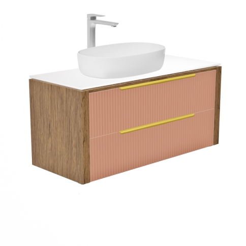 V100L-KPW Тумба со столешницей Валенсия 100 Бежево-розовый (RAL 3012) фото 2