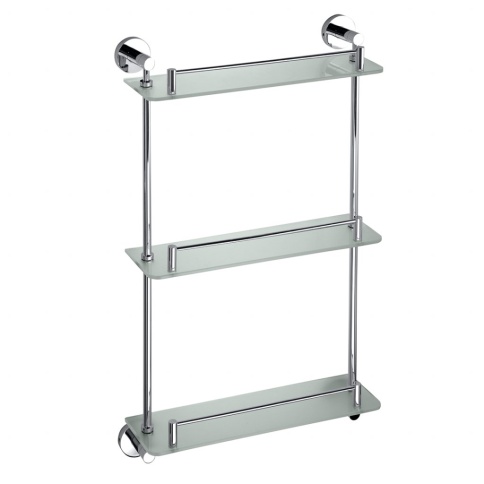 104202132 OMEGA Полочка стеклянная тройная, хром BEMETA фото 1