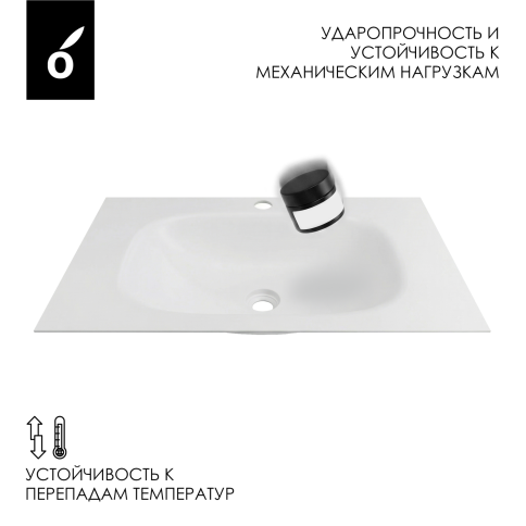 F100WF Раковина накладная Solid Flow 100см белый матовый OLIVEEKA фото 6