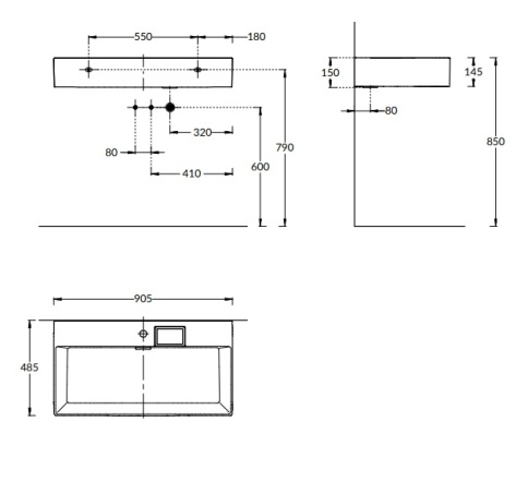 LO.wb.90.1 Раковина Logica 90 белая JORNO фото 3
