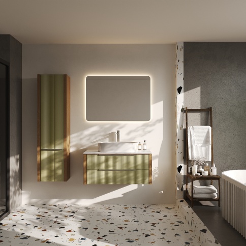 V100Z-KPW Тумба со столешницей Валенсия 100 Зелeный тростник (RAL 6013) фото 3