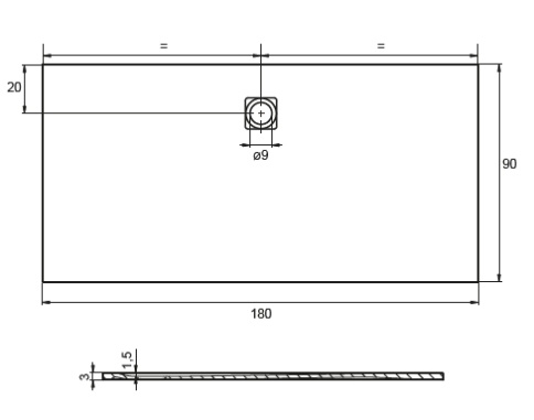 D006011105 Душевой поддон VELVET SOLE (180 x 90) RIHO фото 2