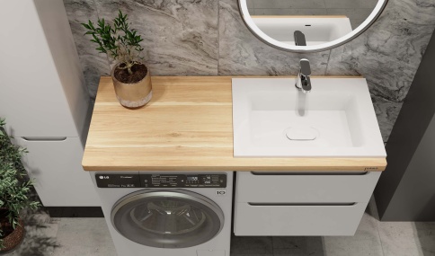 *Wood.06.122/LW Столешница Wood на стиральную машину светлое дерево JORNO фото 4