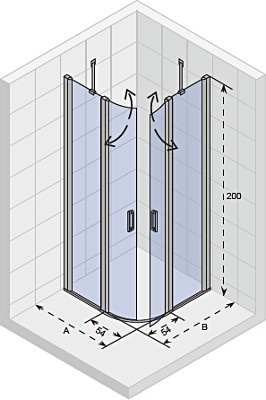 NOVIK Z309 90x90   душевое ограждение, хром RIHO фото 2