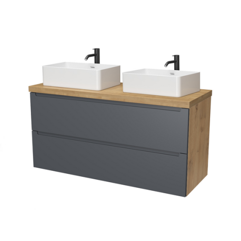 SPL120T Столешница 120см пластик HPL 38 Туя (1 вырез слева) фото 4