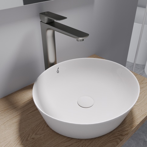 OL-239003-BGM D-LINE Смеситель для раковины высокий оружейный металл OLIVEEKA фото 2