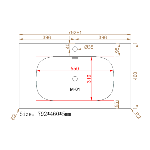 M115W80 Раковина накладная из авиаля 80см белый матовый OLIVEEKA фото 2