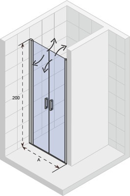 NOVIK Z111 90 дверь в нишу, хром RIHO фото 2