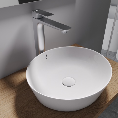 OL-239003-CR D-LINE Смеситель для раковины высокий хром OLIVEEKA фото 2