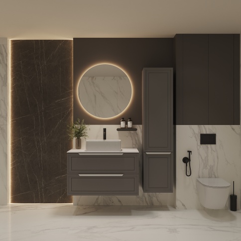 S100PG-KPW Тумба со столешницей Севилья 100 Платиновый (RAL 7036) фото 3